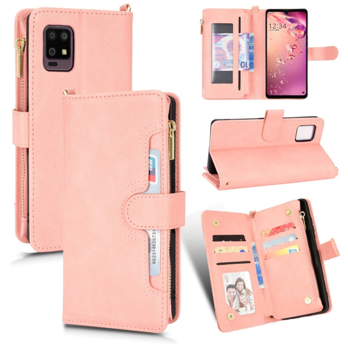 Estuche para teléfono de cuero con cremallera y textura Litchi, For Doogee S86 / S86 Pro, For Doogee S88 Pro / S88 Plus, For Doogee X96 Pro, For Sharp Aquos Zero6 / Aquos Air, For Sharp Aquos Wish, For Motorola Moto E40 / E30 / E20                     ...