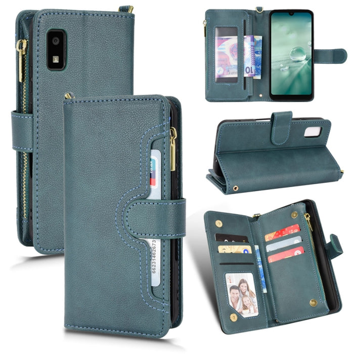 Estuche para teléfono de cuero con cremallera y textura Litchi, For Doogee S86 / S86 Pro, For Doogee S88 Pro / S88 Plus, For Doogee X96 Pro, For Sharp Aquos Zero6 / Aquos Air, For Sharp Aquos Wish, For Motorola Moto E40 / E30 / E20                     ...