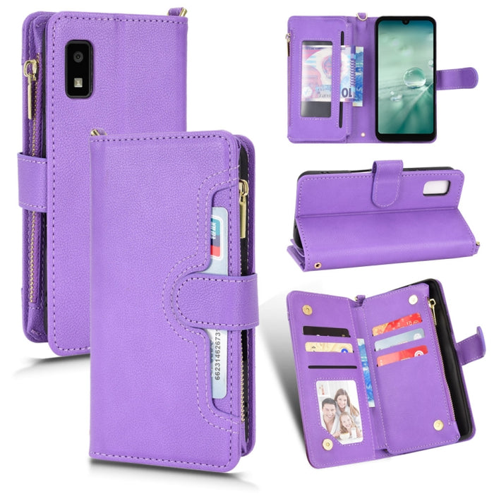 Estuche para teléfono de cuero con cremallera y textura Litchi, For Doogee S86 / S86 Pro, For Doogee S88 Pro / S88 Plus, For Doogee X96 Pro, For Sharp Aquos Zero6 / Aquos Air, For Sharp Aquos Wish, For Motorola Moto E40 / E30 / E20                     ...
