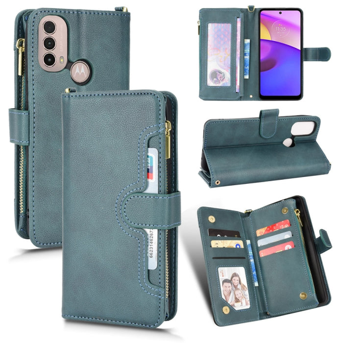 Estuche para teléfono de cuero con cremallera y textura Litchi, For Doogee S86 / S86 Pro, For Doogee S88 Pro / S88 Plus, For Doogee X96 Pro, For Sharp Aquos Zero6 / Aquos Air, For Sharp Aquos Wish, For Motorola Moto E40 / E30 / E20                     ...