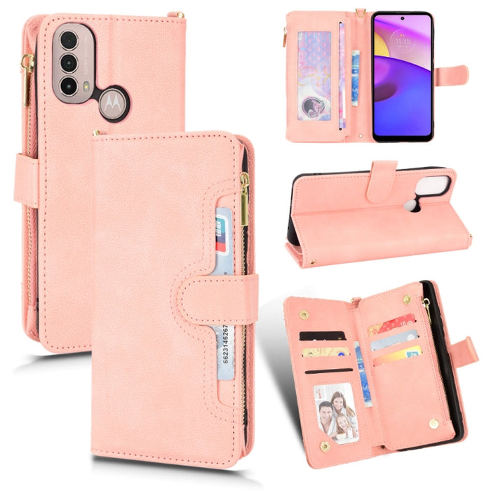 Estuche para teléfono de cuero con cremallera y textura Litchi, For Doogee S86 / S86 Pro, For Doogee S88 Pro / S88 Plus, For Doogee X96 Pro, For Sharp Aquos Zero6 / Aquos Air, For Sharp Aquos Wish, For Motorola Moto E40 / E30 / E20                     ...