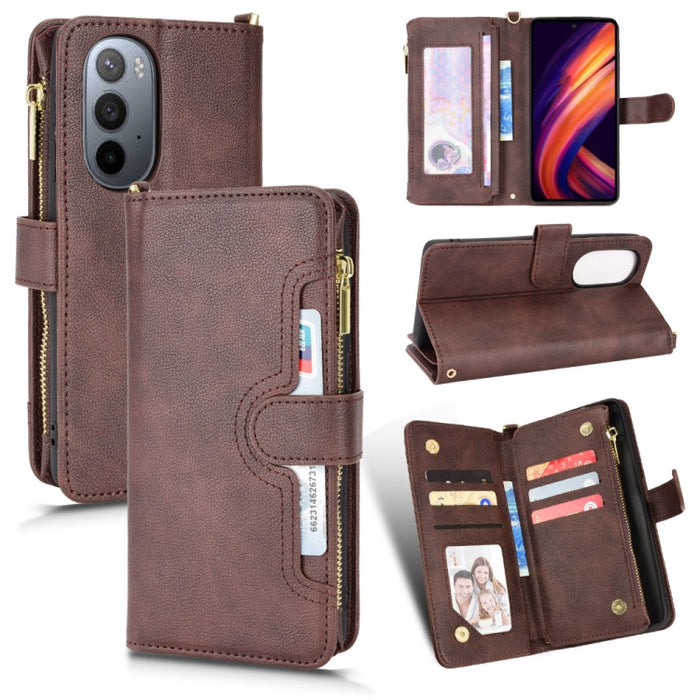 Estuche para teléfono de cuero con cremallera y textura Litchi, For Doogee S86 / S86 Pro, For Doogee S88 Pro / S88 Plus, For Doogee X96 Pro, For Sharp Aquos Zero6 / Aquos Air, For Sharp Aquos Wish, For Motorola Moto E40 / E30 / E20                     ...