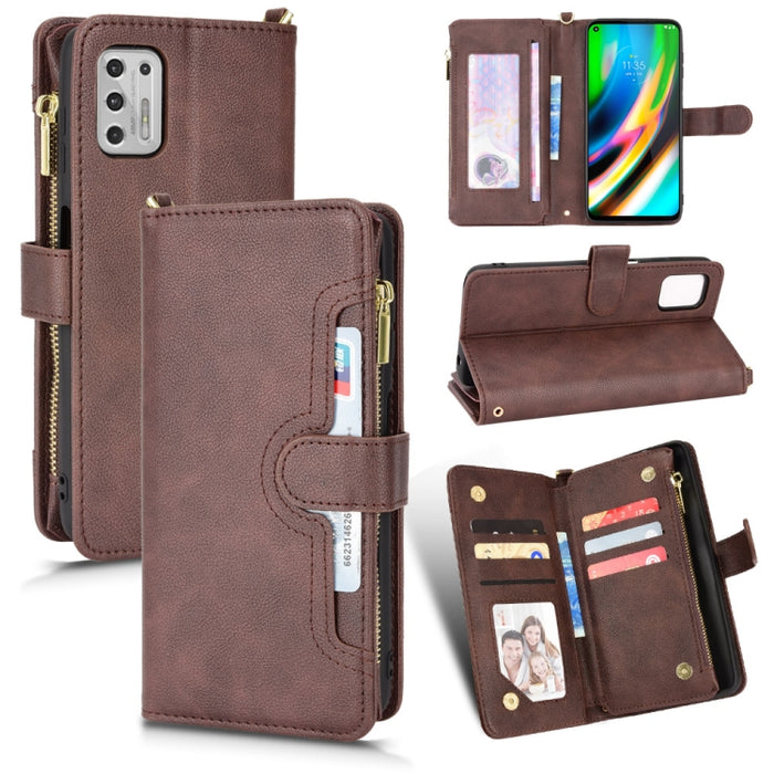 Estuche para teléfono de cuero con cremallera y textura Litchi, For Doogee S86 / S86 Pro, For Doogee S88 Pro / S88 Plus, For Doogee X96 Pro, For Sharp Aquos Zero6 / Aquos Air, For Sharp Aquos Wish, For Motorola Moto E40 / E30 / E20                     ...