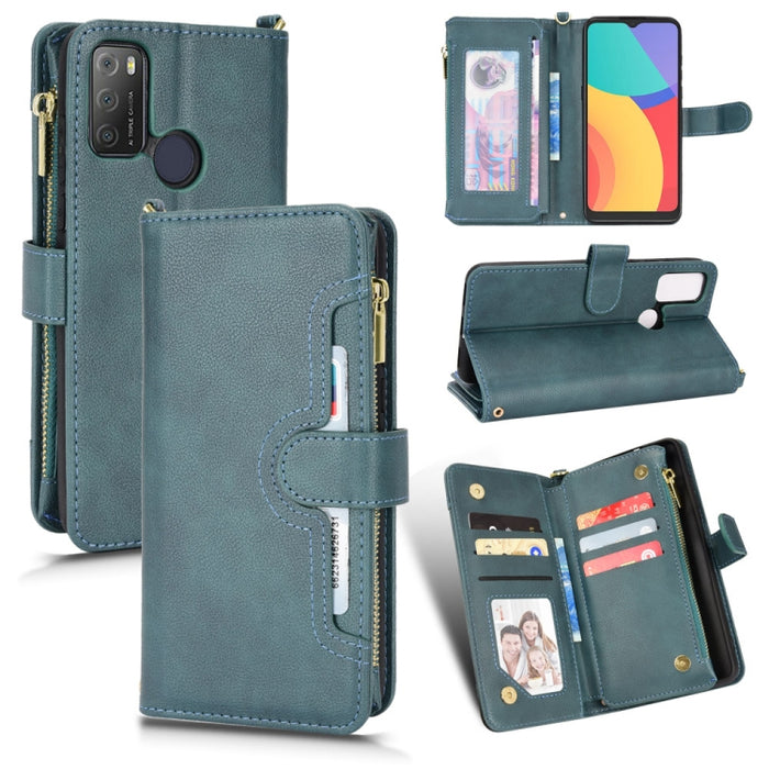 Estuche para teléfono de cuero con cremallera y textura Litchi, For Doogee S86 / S86 Pro, For Doogee S88 Pro / S88 Plus, For Doogee X96 Pro, For Sharp Aquos Zero6 / Aquos Air, For Sharp Aquos Wish, For Motorola Moto E40 / E30 / E20                     ...
