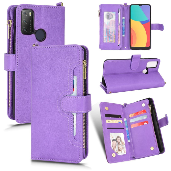 Estuche para teléfono de cuero con cremallera y textura Litchi, For Doogee S86 / S86 Pro, For Doogee S88 Pro / S88 Plus, For Doogee X96 Pro, For Sharp Aquos Zero6 / Aquos Air, For Sharp Aquos Wish, For Motorola Moto E40 / E30 / E20                     ...