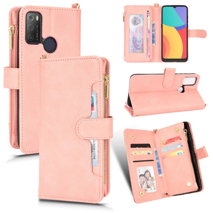 Estuche para teléfono de cuero con cremallera y textura Litchi, For Doogee S86 / S86 Pro, For Doogee S88 Pro / S88 Plus, For Doogee X96 Pro, For Sharp Aquos Zero6 / Aquos Air, For Sharp Aquos Wish, For Motorola Moto E40 / E30 / E20                     ...