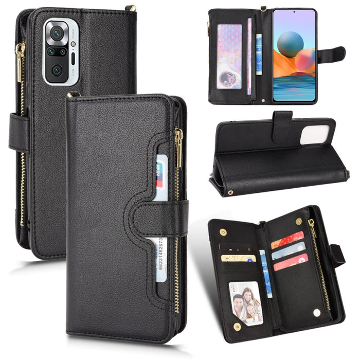 Estuche para teléfono de cuero con cremallera y textura Litchi, For Doogee S86 / S86 Pro, For Doogee S88 Pro / S88 Plus, For Doogee X96 Pro, For Sharp Aquos Zero6 / Aquos Air, For Sharp Aquos Wish, For Motorola Moto E40 / E30 / E20                     ...