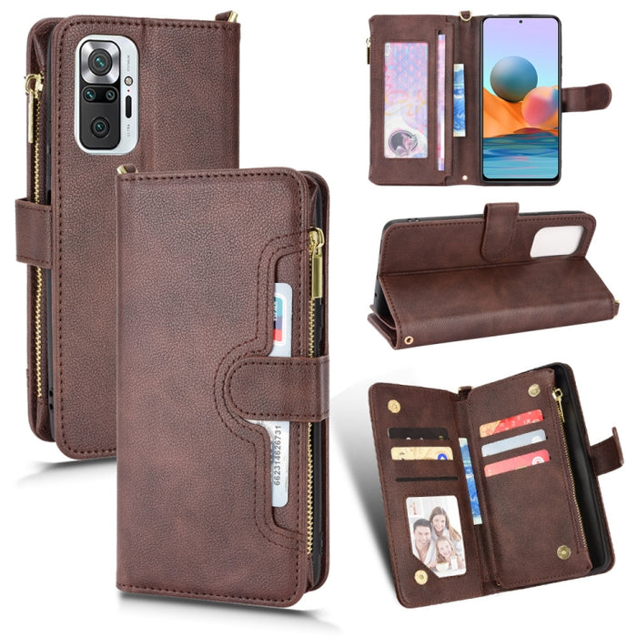 Estuche para teléfono de cuero con cremallera y textura Litchi, For Doogee S86 / S86 Pro, For Doogee S88 Pro / S88 Plus, For Doogee X96 Pro, For Sharp Aquos Zero6 / Aquos Air, For Sharp Aquos Wish, For Motorola Moto E40 / E30 / E20                     ...