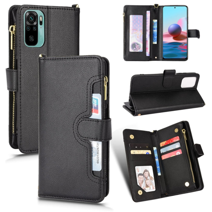 Estuche para teléfono de cuero con cremallera y textura Litchi, For Doogee S86 / S86 Pro, For Doogee S88 Pro / S88 Plus, For Doogee X96 Pro, For Sharp Aquos Zero6 / Aquos Air, For Sharp Aquos Wish, For Motorola Moto E40 / E30 / E20                     ...