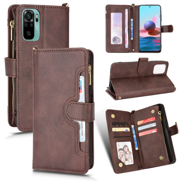Estuche para teléfono de cuero con cremallera y textura Litchi, For Doogee S86 / S86 Pro, For Doogee S88 Pro / S88 Plus, For Doogee X96 Pro, For Sharp Aquos Zero6 / Aquos Air, For Sharp Aquos Wish, For Motorola Moto E40 / E30 / E20                     ...