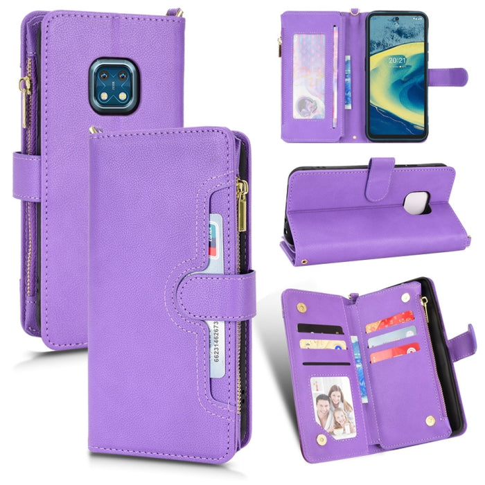 Estuche para teléfono de cuero con cremallera y textura Litchi, For Doogee S86 / S86 Pro, For Doogee S88 Pro / S88 Plus, For Doogee X96 Pro, For Sharp Aquos Zero6 / Aquos Air, For Sharp Aquos Wish, For Motorola Moto E40 / E30 / E20                     ...