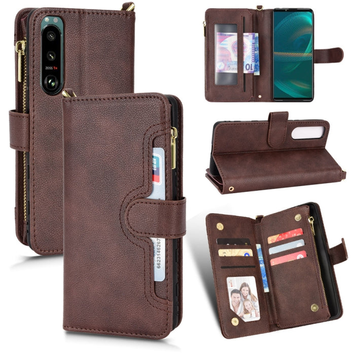 Estuche para teléfono de cuero con cremallera y textura Litchi, For Doogee S86 / S86 Pro, For Doogee S88 Pro / S88 Plus, For Doogee X96 Pro, For Sharp Aquos Zero6 / Aquos Air, For Sharp Aquos Wish, For Motorola Moto E40 / E30 / E20                     ...