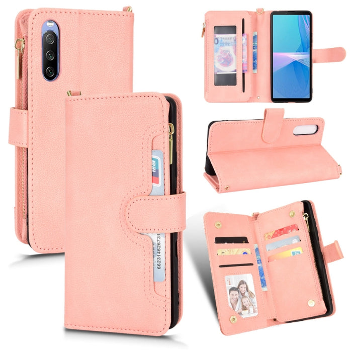 Estuche para teléfono de cuero con cremallera y textura Litchi, For Doogee S86 / S86 Pro, For Doogee S88 Pro / S88 Plus, For Doogee X96 Pro, For Sharp Aquos Zero6 / Aquos Air, For Sharp Aquos Wish, For Motorola Moto E40 / E30 / E20                     ...