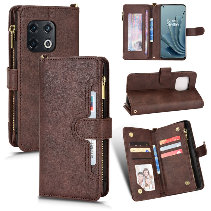 Estuche para teléfono de cuero con cremallera y textura Litchi, For Doogee S86 / S86 Pro, For Doogee S88 Pro / S88 Plus, For Doogee X96 Pro, For Sharp Aquos Zero6 / Aquos Air, For Sharp Aquos Wish, For Motorola Moto E40 / E30 / E20                     ...