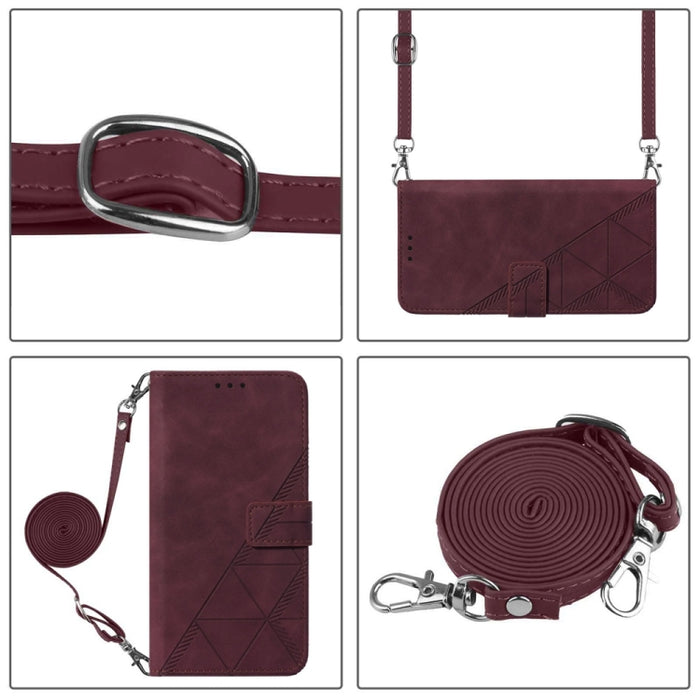 Estuche para teléfono de cuero con tapa en relieve 3D Crossbody, For Samsung Galaxy M53 5G