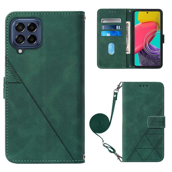Estuche para teléfono de cuero con tapa en relieve 3D Crossbody, For Samsung Galaxy M53 5G