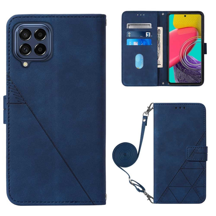 Estuche para teléfono de cuero con tapa en relieve 3D Crossbody, For Samsung Galaxy M53 5G