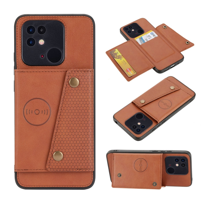 Estuche para teléfono magnético a prueba de golpes con doble hebilla PU + TPU, For OPPO Realme 9 Pro, For OPPO Realme 9 Pro+, For OPPO Realme 9i, For OPPO Realme C35, For vivo Y15s, For vivo Y33s, For Xiaomi Redmi 10C, For Xiaomi Redmi Note 11 5G Chine...