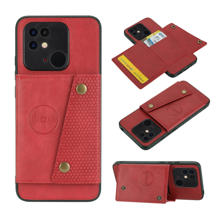 Estuche para teléfono magnético a prueba de golpes con doble hebilla PU + TPU, For OPPO Realme 9 Pro, For OPPO Realme 9 Pro+, For OPPO Realme 9i, For OPPO Realme C35, For vivo Y15s, For vivo Y33s, For Xiaomi Redmi 10C, For Xiaomi Redmi Note 11 5G Chine...