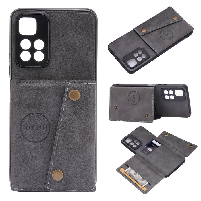 Estuche para teléfono magnético a prueba de golpes con doble hebilla PU + TPU, For OPPO Realme 9 Pro, For OPPO Realme 9 Pro+, For OPPO Realme 9i, For OPPO Realme C35, For vivo Y15s, For vivo Y33s, For Xiaomi Redmi 10C, For Xiaomi Redmi Note 11 5G Chine...