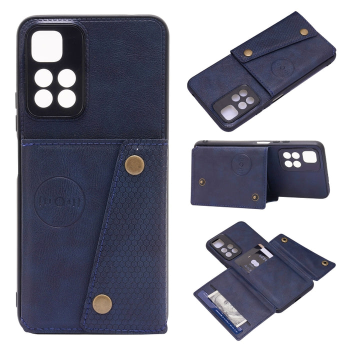 Estuche para teléfono magnético a prueba de golpes con doble hebilla PU + TPU, For OPPO Realme 9 Pro, For OPPO Realme 9 Pro+, For OPPO Realme 9i, For OPPO Realme C35, For vivo Y15s, For vivo Y33s, For Xiaomi Redmi 10C, For Xiaomi Redmi Note 11 5G Chine...
