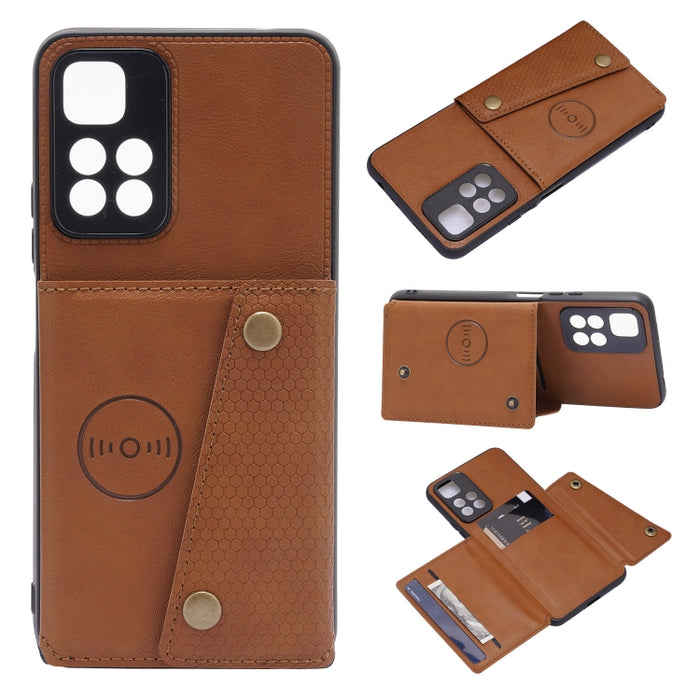 Estuche para teléfono magnético a prueba de golpes con doble hebilla PU + TPU, For OPPO Realme 9 Pro, For OPPO Realme 9 Pro+, For OPPO Realme 9i, For OPPO Realme C35, For vivo Y15s, For vivo Y33s, For Xiaomi Redmi 10C, For Xiaomi Redmi Note 11 5G Chine...