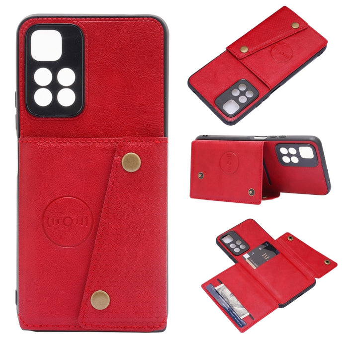 Estuche para teléfono magnético a prueba de golpes con doble hebilla PU + TPU, For OPPO Realme 9 Pro, For OPPO Realme 9 Pro+, For OPPO Realme 9i, For OPPO Realme C35, For vivo Y15s, For vivo Y33s, For Xiaomi Redmi 10C, For Xiaomi Redmi Note 11 5G Chine...
