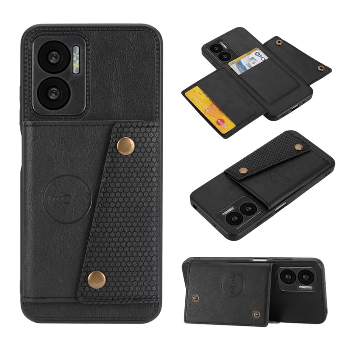 Estuche para teléfono magnético a prueba de golpes con doble hebilla PU + TPU, For OPPO Realme 9 Pro, For OPPO Realme 9 Pro+, For OPPO Realme 9i, For OPPO Realme C35, For vivo Y15s, For vivo Y33s, For Xiaomi Redmi 10C, For Xiaomi Redmi Note 11 5G Chine...