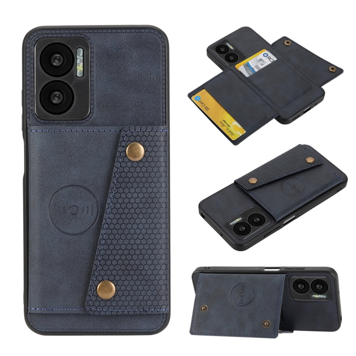 Estuche para teléfono magnético a prueba de golpes con doble hebilla PU + TPU, For OPPO Realme 9 Pro, For OPPO Realme 9 Pro+, For OPPO Realme 9i, For OPPO Realme C35, For vivo Y15s, For vivo Y33s, For Xiaomi Redmi 10C, For Xiaomi Redmi Note 11 5G Chine...