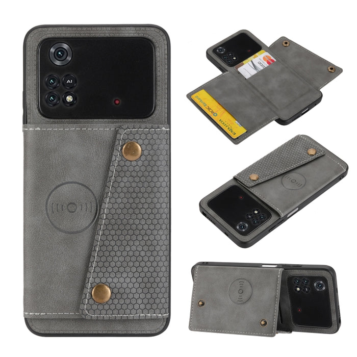 Estuche para teléfono magnético a prueba de golpes con doble hebilla PU + TPU, For OPPO Realme 9 Pro, For OPPO Realme 9 Pro+, For OPPO Realme 9i, For OPPO Realme C35, For vivo Y15s, For vivo Y33s, For Xiaomi Redmi 10C, For Xiaomi Redmi Note 11 5G Chine...