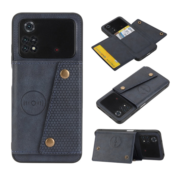 Estuche para teléfono magnético a prueba de golpes con doble hebilla PU + TPU, For OPPO Realme 9 Pro, For OPPO Realme 9 Pro+, For OPPO Realme 9i, For OPPO Realme C35, For vivo Y15s, For vivo Y33s, For Xiaomi Redmi 10C, For Xiaomi Redmi Note 11 5G Chine...