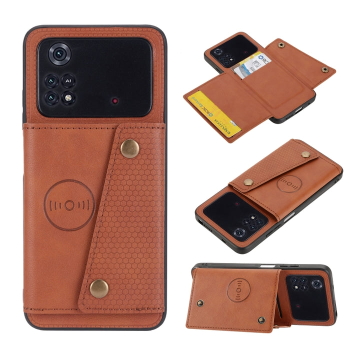Estuche para teléfono magnético a prueba de golpes con doble hebilla PU + TPU, For OPPO Realme 9 Pro, For OPPO Realme 9 Pro+, For OPPO Realme 9i, For OPPO Realme C35, For vivo Y15s, For vivo Y33s, For Xiaomi Redmi 10C, For Xiaomi Redmi Note 11 5G Chine...