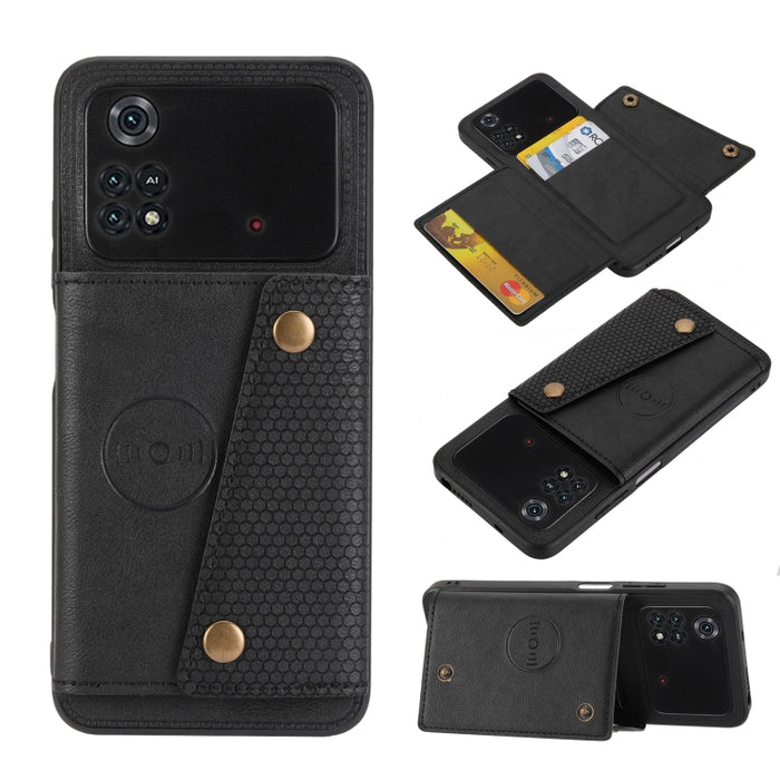 Estuche para teléfono magnético a prueba de golpes con doble hebilla PU + TPU, For OPPO Realme 9 Pro, For OPPO Realme 9 Pro+, For OPPO Realme 9i, For OPPO Realme C35, For vivo Y15s, For vivo Y33s, For Xiaomi Redmi 10C, For Xiaomi Redmi Note 11 5G Chine...