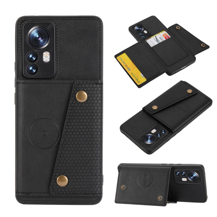 Estuche para teléfono magnético a prueba de golpes con doble hebilla PU + TPU, For OPPO Realme 9 Pro, For OPPO Realme 9 Pro+, For OPPO Realme 9i, For OPPO Realme C35, For vivo Y15s, For vivo Y33s, For Xiaomi Redmi 10C, For Xiaomi Redmi Note 11 5G Chine...