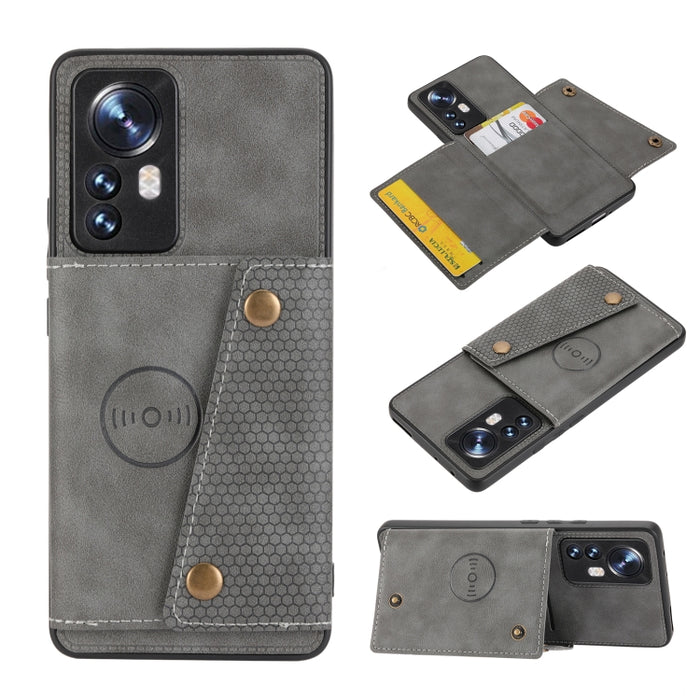 Estuche para teléfono magnético a prueba de golpes con doble hebilla PU + TPU, For OPPO Realme 9 Pro, For OPPO Realme 9 Pro+, For OPPO Realme 9i, For OPPO Realme C35, For vivo Y15s, For vivo Y33s, For Xiaomi Redmi 10C, For Xiaomi Redmi Note 11 5G Chine...