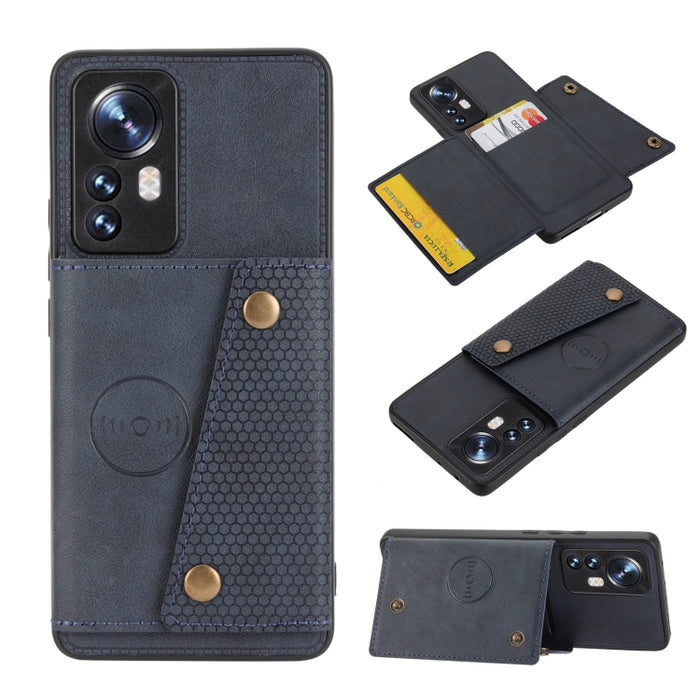Estuche para teléfono magnético a prueba de golpes con doble hebilla PU + TPU, For OPPO Realme 9 Pro, For OPPO Realme 9 Pro+, For OPPO Realme 9i, For OPPO Realme C35, For vivo Y15s, For vivo Y33s, For Xiaomi Redmi 10C, For Xiaomi Redmi Note 11 5G Chine...