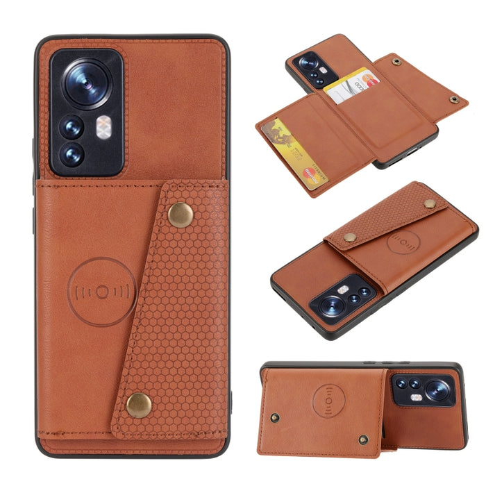 Estuche para teléfono magnético a prueba de golpes con doble hebilla PU + TPU, For OPPO Realme 9 Pro, For OPPO Realme 9 Pro+, For OPPO Realme 9i, For OPPO Realme C35, For vivo Y15s, For vivo Y33s, For Xiaomi Redmi 10C, For Xiaomi Redmi Note 11 5G Chine...