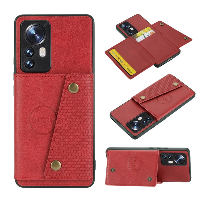 Estuche para teléfono magnético a prueba de golpes con doble hebilla PU + TPU, For OPPO Realme 9 Pro, For OPPO Realme 9 Pro+, For OPPO Realme 9i, For OPPO Realme C35, For vivo Y15s, For vivo Y33s, For Xiaomi Redmi 10C, For Xiaomi Redmi Note 11 5G Chine...