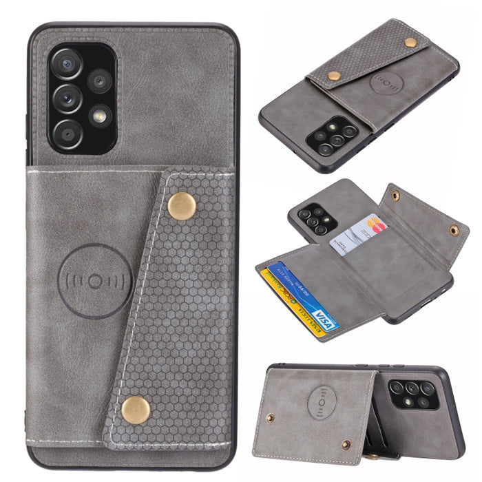Estuche para teléfono magnético a prueba de golpes con doble hebilla PU + TPU, For OPPO Realme 9 Pro, For OPPO Realme 9 Pro+, For OPPO Realme 9i, For OPPO Realme C35, For vivo Y15s, For vivo Y33s, For Xiaomi Redmi 10C, For Xiaomi Redmi Note 11 5G Chine...