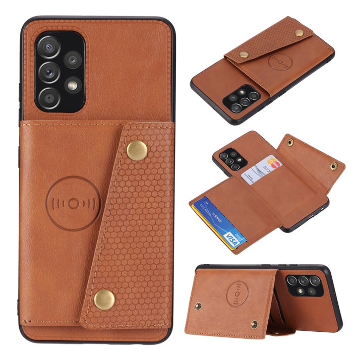 Estuche para teléfono magnético a prueba de golpes con doble hebilla PU + TPU, For OPPO Realme 9 Pro, For OPPO Realme 9 Pro+, For OPPO Realme 9i, For OPPO Realme C35, For vivo Y15s, For vivo Y33s, For Xiaomi Redmi 10C, For Xiaomi Redmi Note 11 5G Chine...
