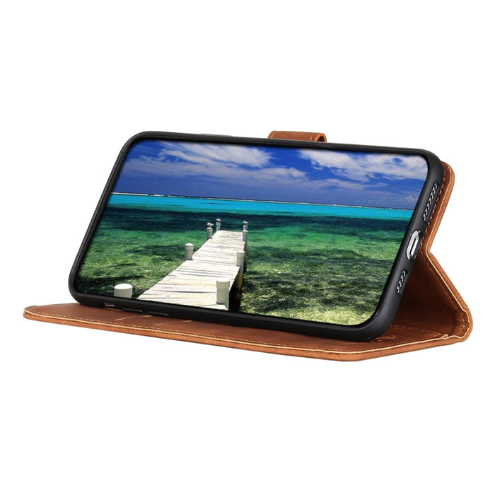 KHAZNEH Estuche para teléfono de cuero con tapa horizontal de textura retro, For Motorola Moto G 5G 2022, For OnePlus ACE/10R, For Xiaomi 12 Lite