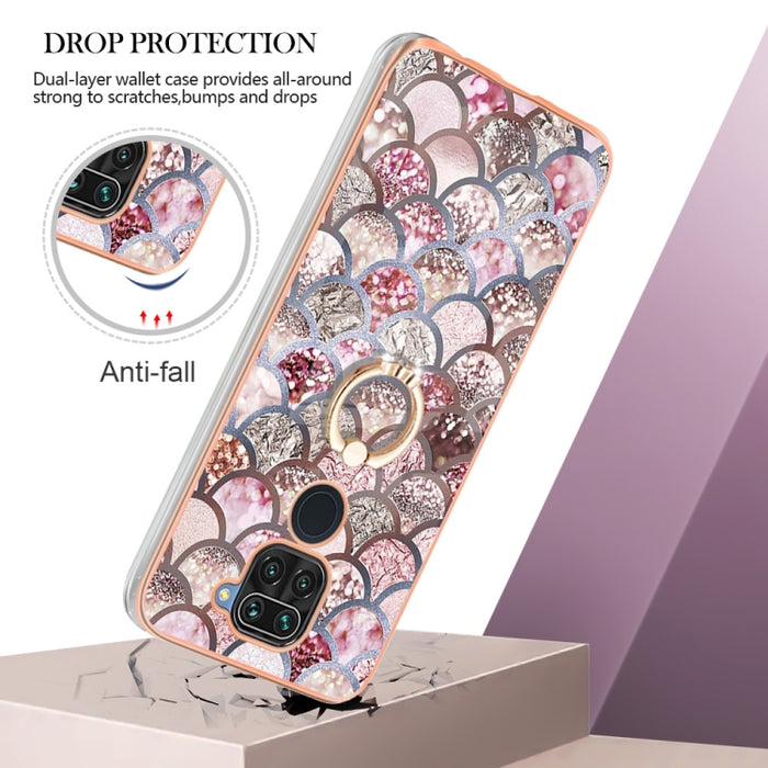 Caja del teléfono de galvanoplastia IMD TPU con anillo, For Xiaomi Redmi Note 9 / Redmi 10X 4G, For Xiaomi Redmi Note 11 China, For Xiaomi Redmi Note 11 Pro China, For Xiaomi Redmi Note 11 Pro 5G / 4G Global, For Xiaomi Redmi Note 11S / Note 11 Global