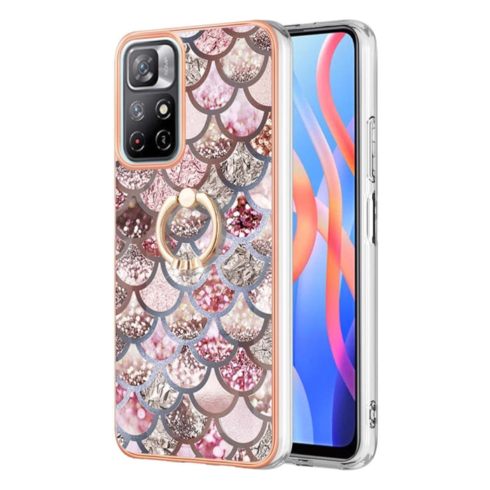 Caja del teléfono de galvanoplastia IMD TPU con anillo, For Xiaomi Redmi Note 9 / Redmi 10X 4G, For Xiaomi Redmi Note 11 China, For Xiaomi Redmi Note 11 Pro China, For Xiaomi Redmi Note 11 Pro 5G / 4G Global, For Xiaomi Redmi Note 11S / Note 11 Global