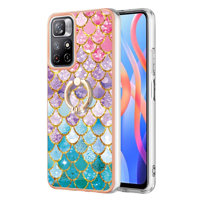 Caja del teléfono de galvanoplastia IMD TPU con anillo, For Xiaomi Redmi Note 9 / Redmi 10X 4G, For Xiaomi Redmi Note 11 China, For Xiaomi Redmi Note 11 Pro China, For Xiaomi Redmi Note 11 Pro 5G / 4G Global, For Xiaomi Redmi Note 11S / Note 11 Global