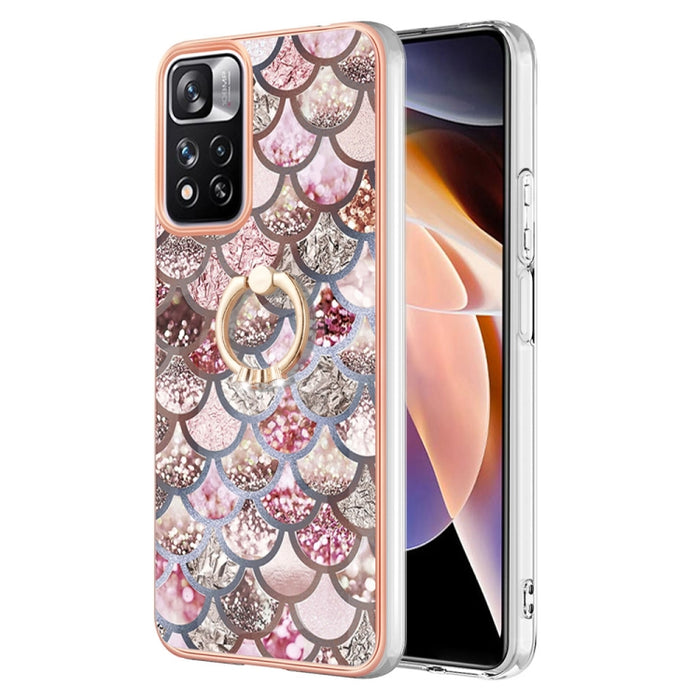 Caja del teléfono de galvanoplastia IMD TPU con anillo, For Xiaomi Redmi Note 9 / Redmi 10X 4G, For Xiaomi Redmi Note 11 China, For Xiaomi Redmi Note 11 Pro China, For Xiaomi Redmi Note 11 Pro 5G / 4G Global, For Xiaomi Redmi Note 11S / Note 11 Global