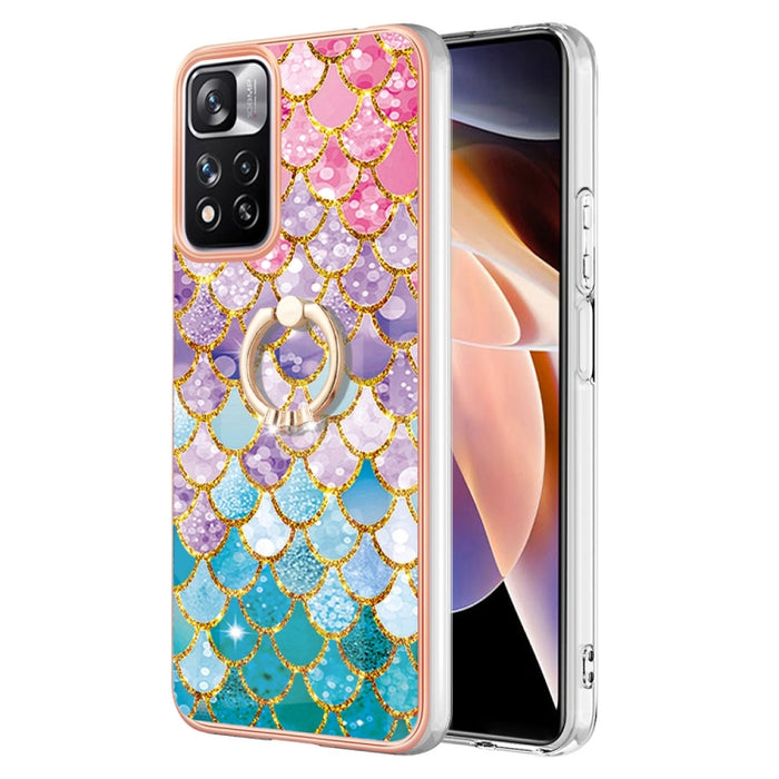 Caja del teléfono de galvanoplastia IMD TPU con anillo, For Xiaomi Redmi Note 9 / Redmi 10X 4G, For Xiaomi Redmi Note 11 China, For Xiaomi Redmi Note 11 Pro China, For Xiaomi Redmi Note 11 Pro 5G / 4G Global, For Xiaomi Redmi Note 11S / Note 11 Global