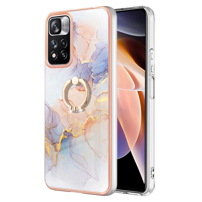 Caja del teléfono de galvanoplastia IMD TPU con anillo, For Xiaomi Redmi Note 9 / Redmi 10X 4G, For Xiaomi Redmi Note 11 China, For Xiaomi Redmi Note 11 Pro China, For Xiaomi Redmi Note 11 Pro 5G / 4G Global, For Xiaomi Redmi Note 11S / Note 11 Global