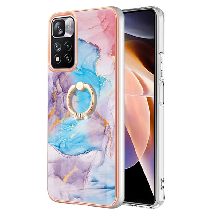 Caja del teléfono de galvanoplastia IMD TPU con anillo, For Xiaomi Redmi Note 9 / Redmi 10X 4G, For Xiaomi Redmi Note 11 China, For Xiaomi Redmi Note 11 Pro China, For Xiaomi Redmi Note 11 Pro 5G / 4G Global, For Xiaomi Redmi Note 11S / Note 11 Global