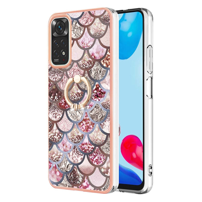 Caja del teléfono de galvanoplastia IMD TPU con anillo, For Xiaomi Redmi Note 9 / Redmi 10X 4G, For Xiaomi Redmi Note 11 China, For Xiaomi Redmi Note 11 Pro China, For Xiaomi Redmi Note 11 Pro 5G / 4G Global, For Xiaomi Redmi Note 11S / Note 11 Global