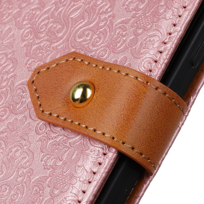 Estuche para teléfono de cuero con tapa en relieve floral europeo, For Motorola Moto G 5G 2022, For OnePlus ACE/10R, For Xiaomi 12 Lite